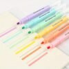 6pcs Macaron Pastel Highlighters with Chisel & Fine Tips, Flexible Soft Grip for Daily Office Use