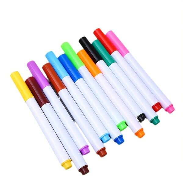 12pcs Colorful Dust-Free Erasable Markers, Doodle Painting Blackboard And Whiteboard Pens, Colorful Marker Pen Set for Professional Use