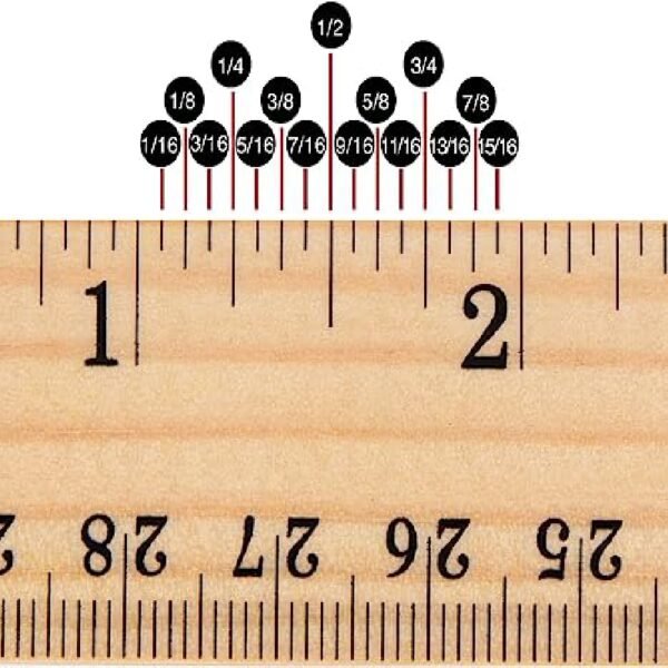 6pcs Wooden Ruler Student Rulers Wooden School Rulers Office Ruler Measuring Ruler, 2 Scale (12 Inch And 30 Cm)