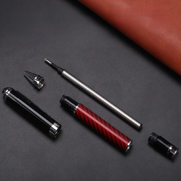 Carbon Fiber Signature Pen, Premium Metal Gel Ink Pen with a Micro Point 0.5Mm Black Ink for Smooth Writing Ballpoint - Assorted Colors