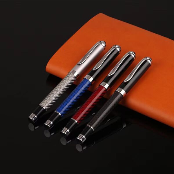 Carbon Fiber Signature Pen, Premium Metal Gel Ink Pen with a Micro Point 0.5Mm Black Ink for Smooth Writing Ballpoint - Assorted Colors