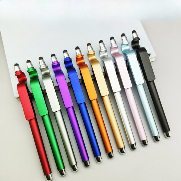 1pc Multicolor Gel Pen with Built-in Phone Stand, Black Ink Signature Pen for Daily Office Use