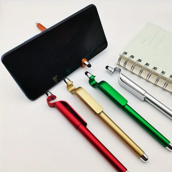 1pc Multicolor Gel Pen with Built-in Phone Stand, Black Ink Signature Pen for Daily Office Use