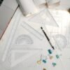 6pcs Geometry Ruler Set - Clear Plastic, Inch & Metric Measurements, Includes 30.48cm & 15.24cm Straight Edges, Protractors, and Triangles