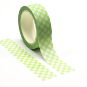 Green Plaid Washi Tape for Journaling Scrapbooking and Creative Stationery Projects