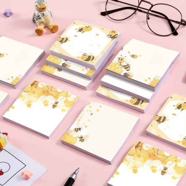 Cute Bee Sticky Note Set with Adorable Cartoon Design for Journals Planners and Study Notes
