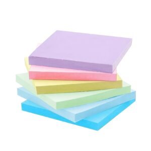 6pcs of Colorful Macaroon Sticky Notes, 7.62*7.62 cm, 300 Sheets in Total