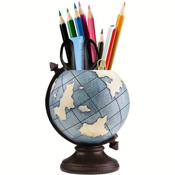 Creative Globe Pen Holder for Desk Organization and Stationery Storage