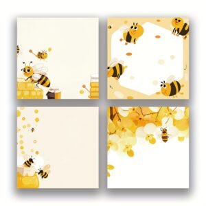 Cute Bee Sticky Note Set with Adorable Cartoon Design for Journals Planners and Study Notes