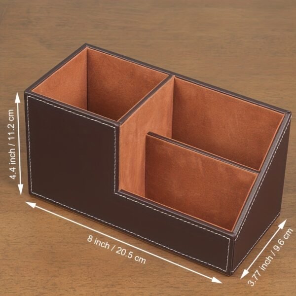 Premium Faux Leather Desk Organizer with Pen Holder for Office and Workspace Essentials