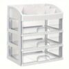 Modern Desktop Organizer with Transparent Drawers for Stationery and Office Storage