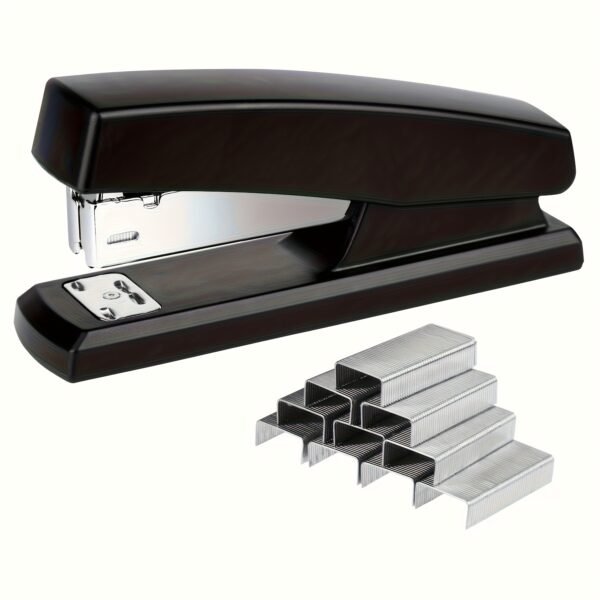 2pcs Stapler Set Includes Stapler and a Box of Staples/Cards, Suitable for Office, School, and Home Use, Black and White
