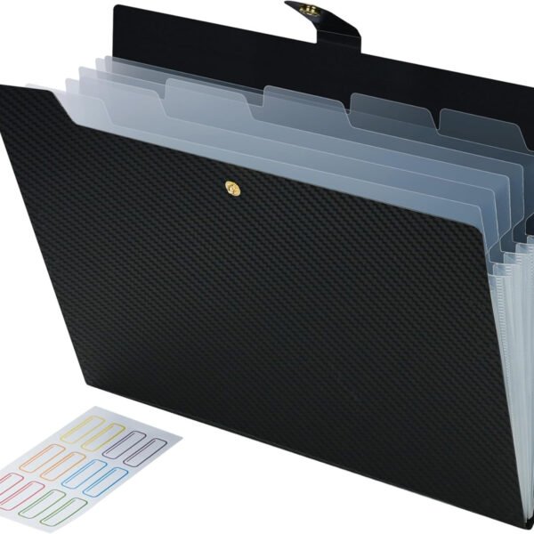 Modern Expanding File Folder with 7 Compartments for Documents and Office Organization