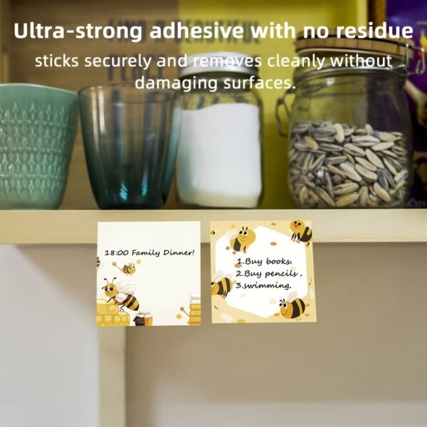 Cute Bee Sticky Note Set with Adorable Cartoon Design for Journals Planners and Study Notes