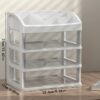 Modern Desktop Organizer with Transparent Drawers for Stationery and Office Storage