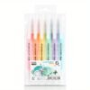 6pcs Macaron Pastel Highlighters with Chisel & Fine Tips, Flexible Soft Grip for Daily Office Use