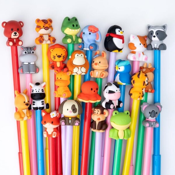10pcs of Cartoon Zoo Gel Black Ink Pens, Featuring Random Animal Designs, Suitable for Various Styles, Perfect for School, Office, And Home Use