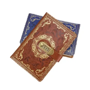 Retro Digital Password Notebook Journal With Lock A5,Diary Perfect for Men and Women-PU Leather Combination Lock Persons Privacy - Assorted Colors