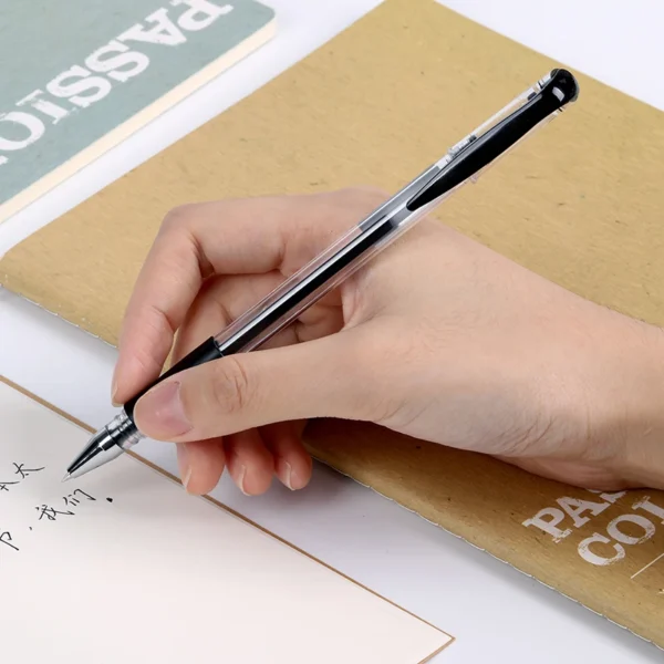 10Pcs 0.5mm Gel Rollerball Pen Set, Black Ink Smooth Writing Pens for School Office Stationery