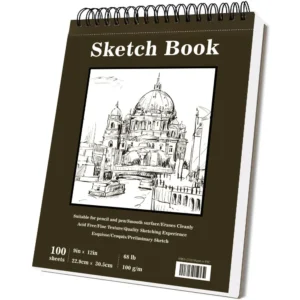 9" x 12" Sketch Book, Top Spiral Bound Sketch Pad, 100Sheets 68lb/100gsm Acid-Free Drawing Paper, Art Sketchbook for Drawing