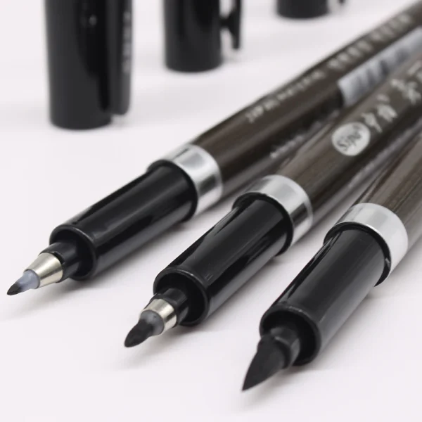3Pcs/Set Brush Pen Calligraphy Pen Chinese Words Learning Stationery StudentArt DrawingMarker Pens School Supplies