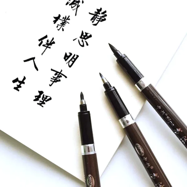 3Pcs/Set Brush Pen Calligraphy Pen Chinese Words Learning Stationery StudentArt DrawingMarker Pens School Supplies