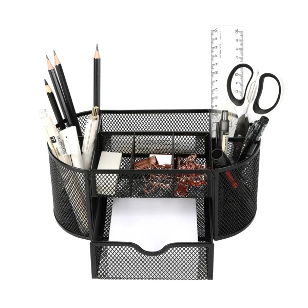 Mesh Desk Organizer Sturdy Metal Pen Stand Student Stationery Office Supplies