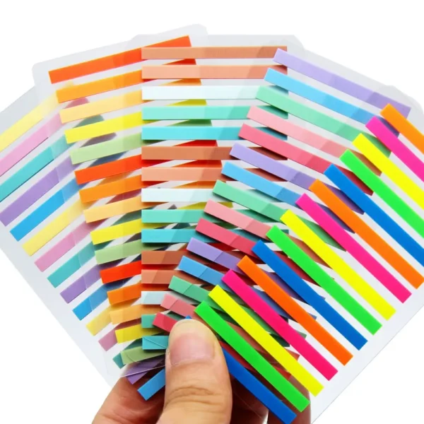 3000 Sheets Color Stickers Transparent Fluorescent Index Tabs Flags Sticky Note Page Bookmark School Office Supplies Stationery