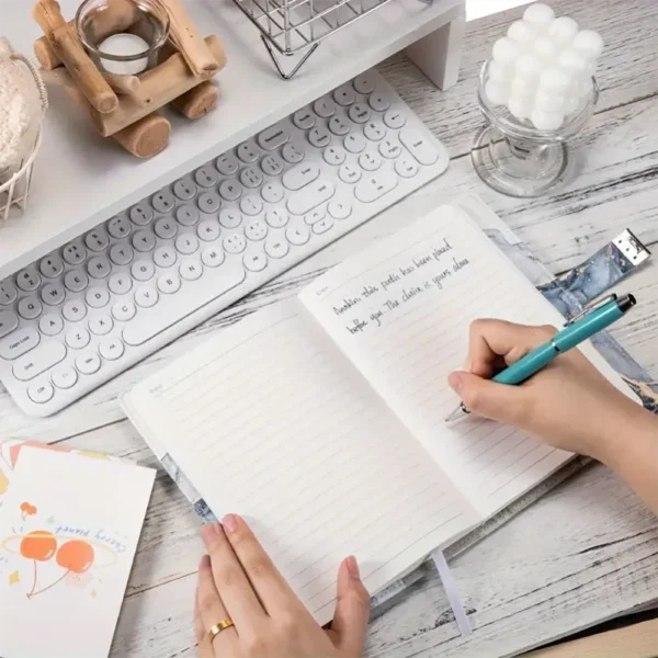 A5 Hardcover Fashion Journal with Lock - Creative Diary Notebook for Students Daily Office Supplies Password-Protected Book
