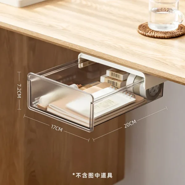 Hidden Storage Box for Drawers Under The Desk, Storage Rack for Desk Bottom in The Office, Desk Style Stationery Pen Holder