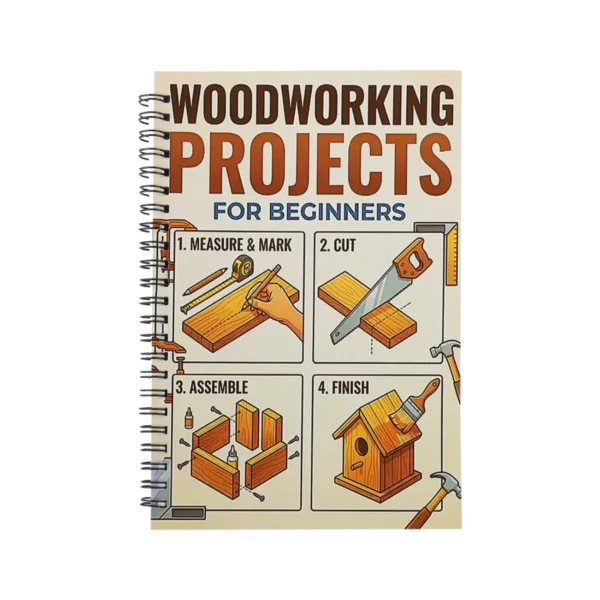 Woodworking Project Spiral Notebook, DIY Handmade Record Book, Practical Father's Day Gift, Woodworking Journal for Enthusiasts