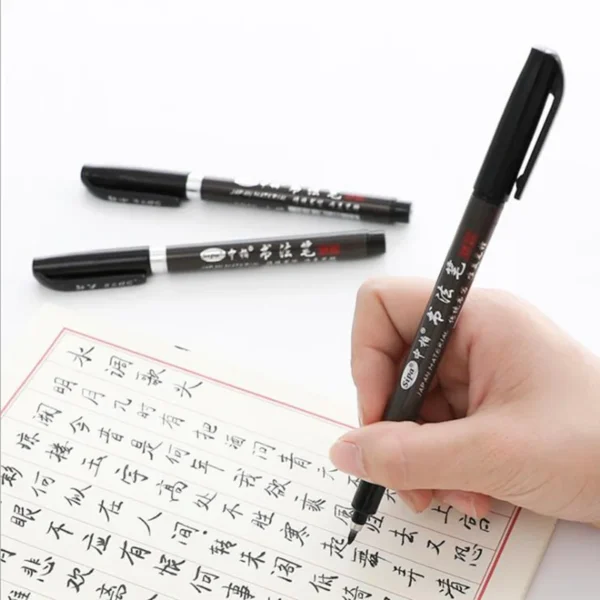 3Pcs/Set Brush Pen Calligraphy Pen Chinese Words Learning Stationery StudentArt DrawingMarker Pens School Supplies