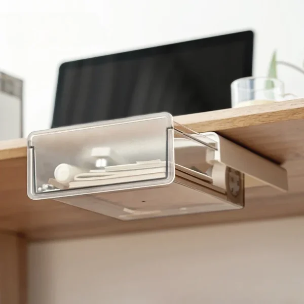 Hidden Storage Box for Drawers Under The Desk, Storage Rack for Desk Bottom in The Office, Desk Style Stationery Pen Holder