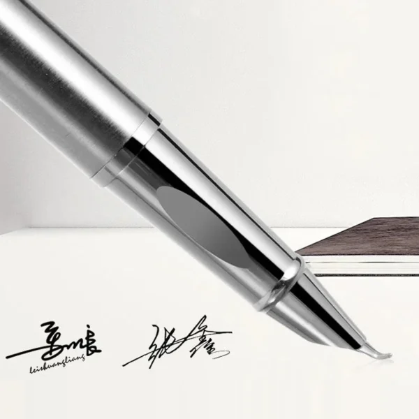 Luxury Metal Fountain Pen 0.8mm Curved Nib Student Writing Pen School Art Exercise Signature Supplies Office Stationery