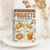 Woodworking Project Spiral Notebook, DIY Handmade Record Book, Practical Father's Day Gift, Woodworking Journal for Enthusiasts
