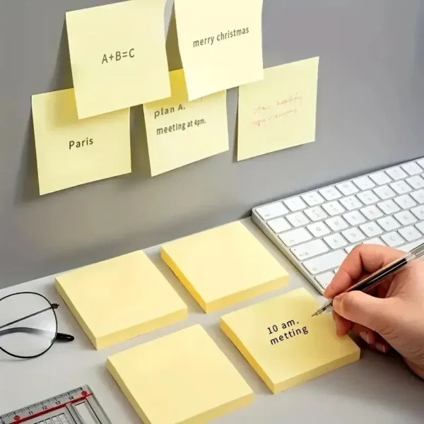 3x3 Sticky Note Paper Bright Colored Memo Pad Self-adhesive Reminder Note 100 Sheets/Pad