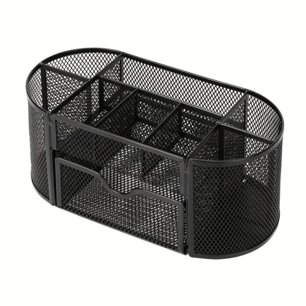 Mesh Desk Organizer Sturdy Metal Pen Stand Student Stationery Office Supplies