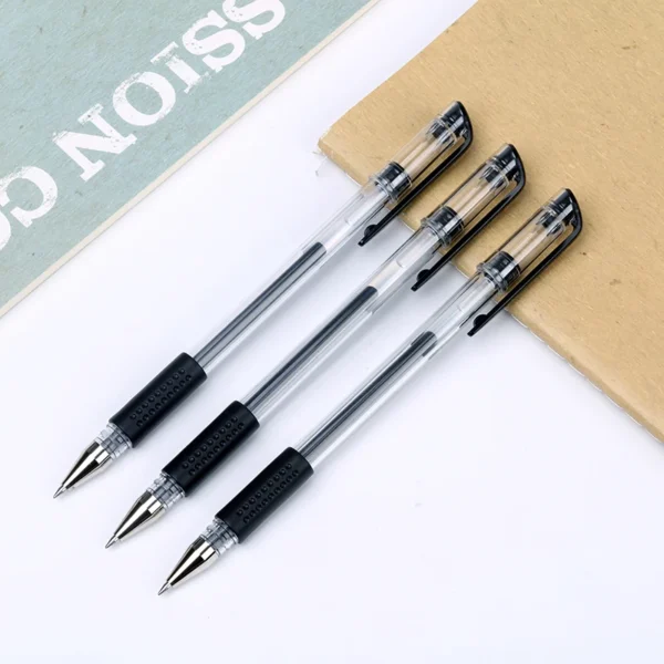 10Pcs 0.5mm Gel Rollerball Pen Set, Black Ink Smooth Writing Pens for School Office Stationery