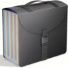 Expandable File Folder with Handle, 25-pocket Accordion File Organizer, Portable Expandable File Box, Sturdy Accordion File Storage Case with Labels for Documents, Bills, Receipts, A4