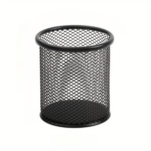 Black Desktop Pen Holder, Durable Wire Mesh Pen Cup Holder, Lightweight Pencil Storage Box, Marker Container, School Student and Teacher Desk Storage