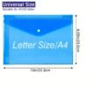 7pcs Random Color Clear Plastic Envelopes with Snap Button Closure, A4 Size Document File Folders, Letter Size, Durable Poly Material, for School Office Supplies