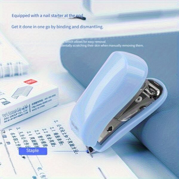 830 Staples + 1 Stapler Mini Binding Set, Paper Binding Stationery, Cute Office Binding Tool, School Supplies - Assorted Colors