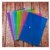 7pcs Random Color Clear Plastic Envelopes with Snap Button Closure, A4 Size Document File Folders, Letter Size, Durable Poly Material, for School Office Supplies