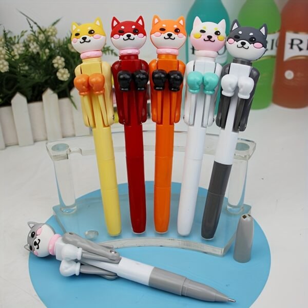2Pcs Humorous dog boxing style pen, cute pet playing with it, super stress relieving