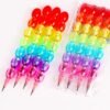 4 Rainbow-Colored Mechanical Pencils That Can Be Assembled Freely, No Sharpening Needed, Available in Round Shapes